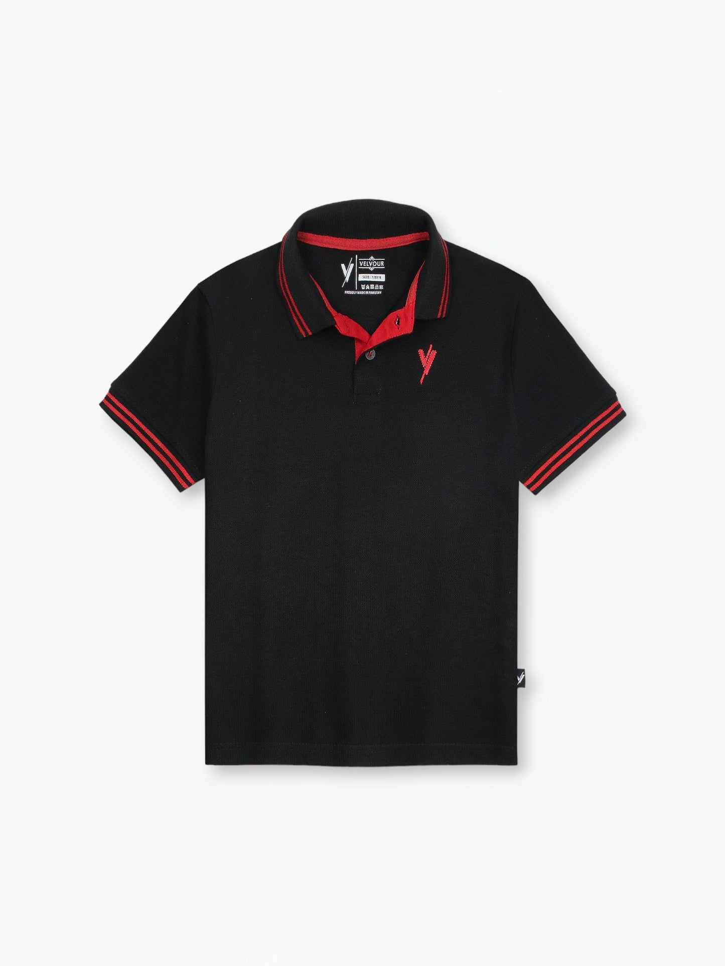 Velvour Boys Pique Tipping Collar Polo Shirt-VP11-A