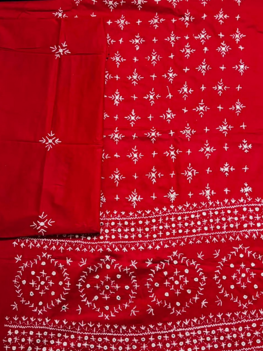 Fehm unstitched 2-piece suit with floral and geometric hand embroidery on lawn shirt and matching embroidered lawn dupatta.