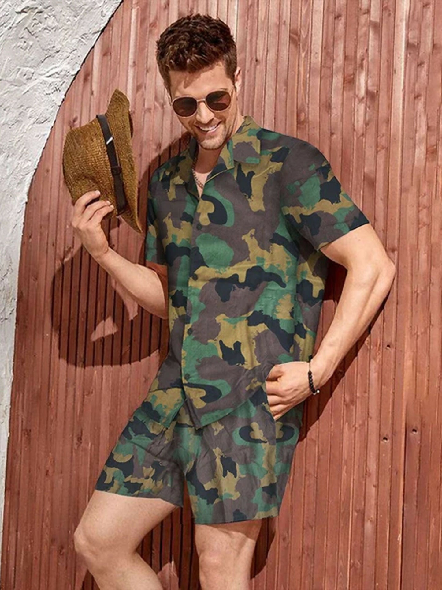 Jupiter Printed Holiday Camouflage Twin Set-13719