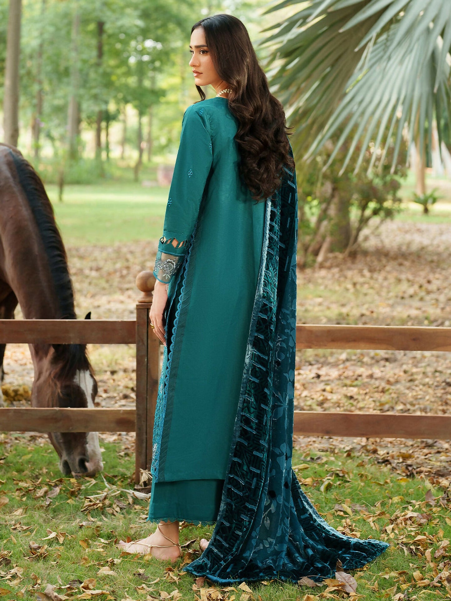 Parishay Panache Winter Corduroy Embroidered Stitched 3-Piece Suit-PNE-03