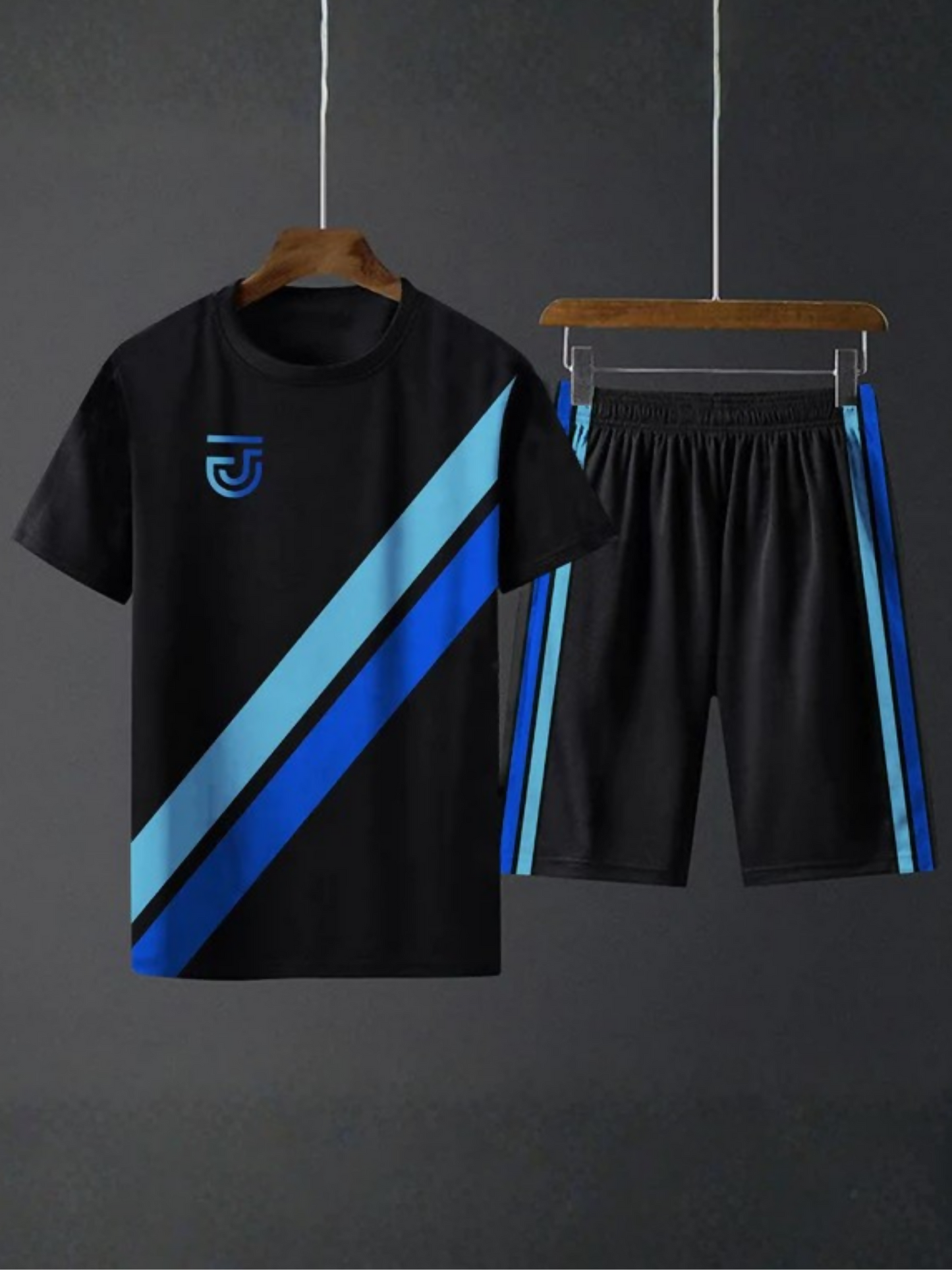 Jupiter Printed Front Line Style Moisture Wicking Twin Set-13639