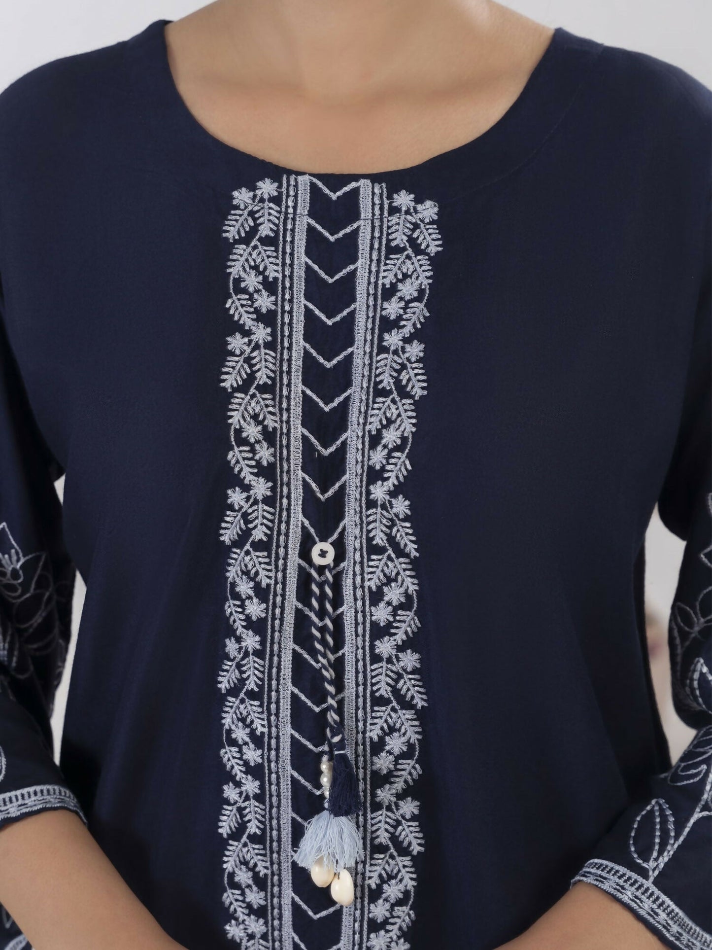 Stylish Collection Aaraish Linen Embroidered Stitched 2-Piece Suit–Embellish Blue