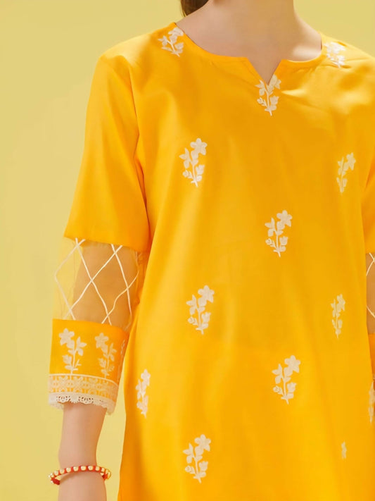 Velvour Girls Cotton Printed Stitched 2-Piece Suit-VG145-C