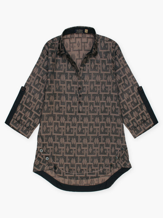 Velvour Girls Cotton Printed Stitched Tunic-VG124-B