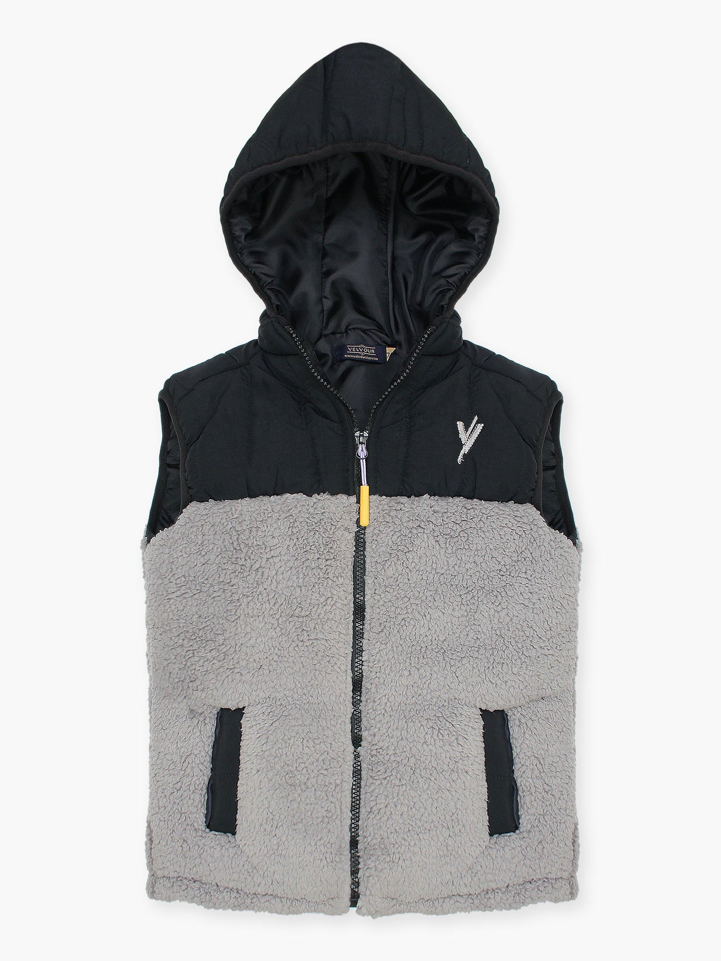 Velvour Sleeveless Hooded Fur Jacket-VJ42-A