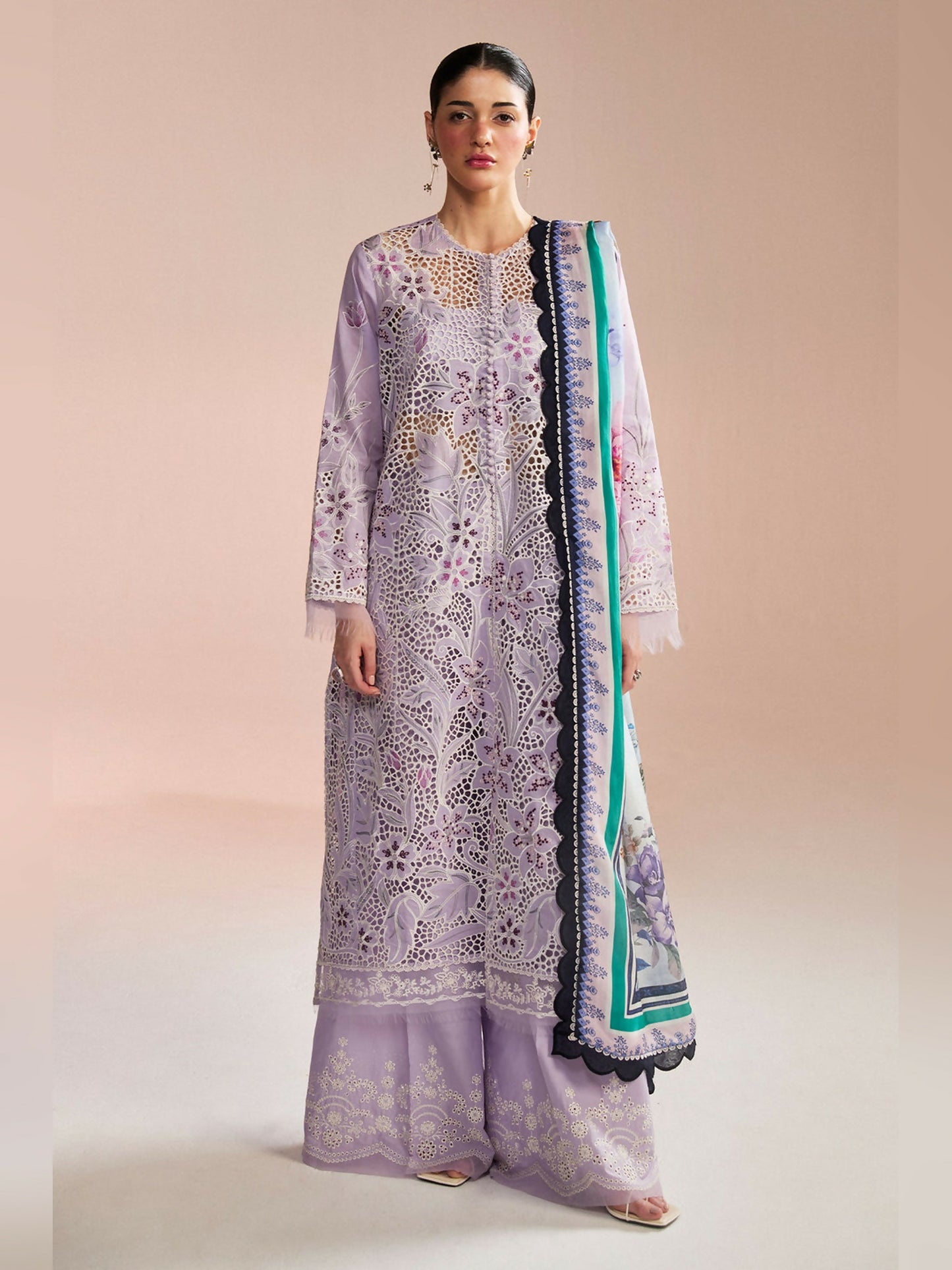 Lilac Zara Shahjahan Luxury Lawn Embroidered Unstitched 3-Piece Suit-Umi-3B