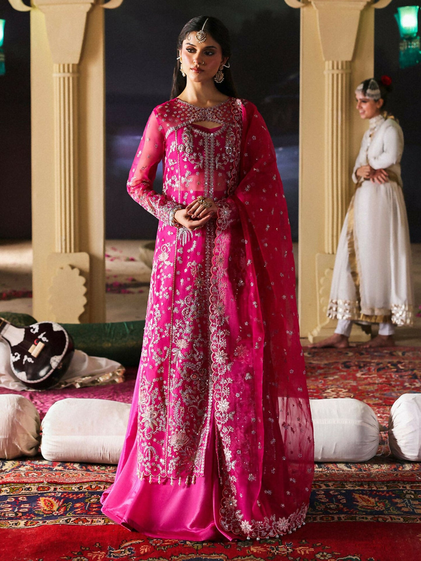 Mahnur – Unstitched 3-Piece Embroidered Organza Suit with Silk Inner and Raw Silk Trouser