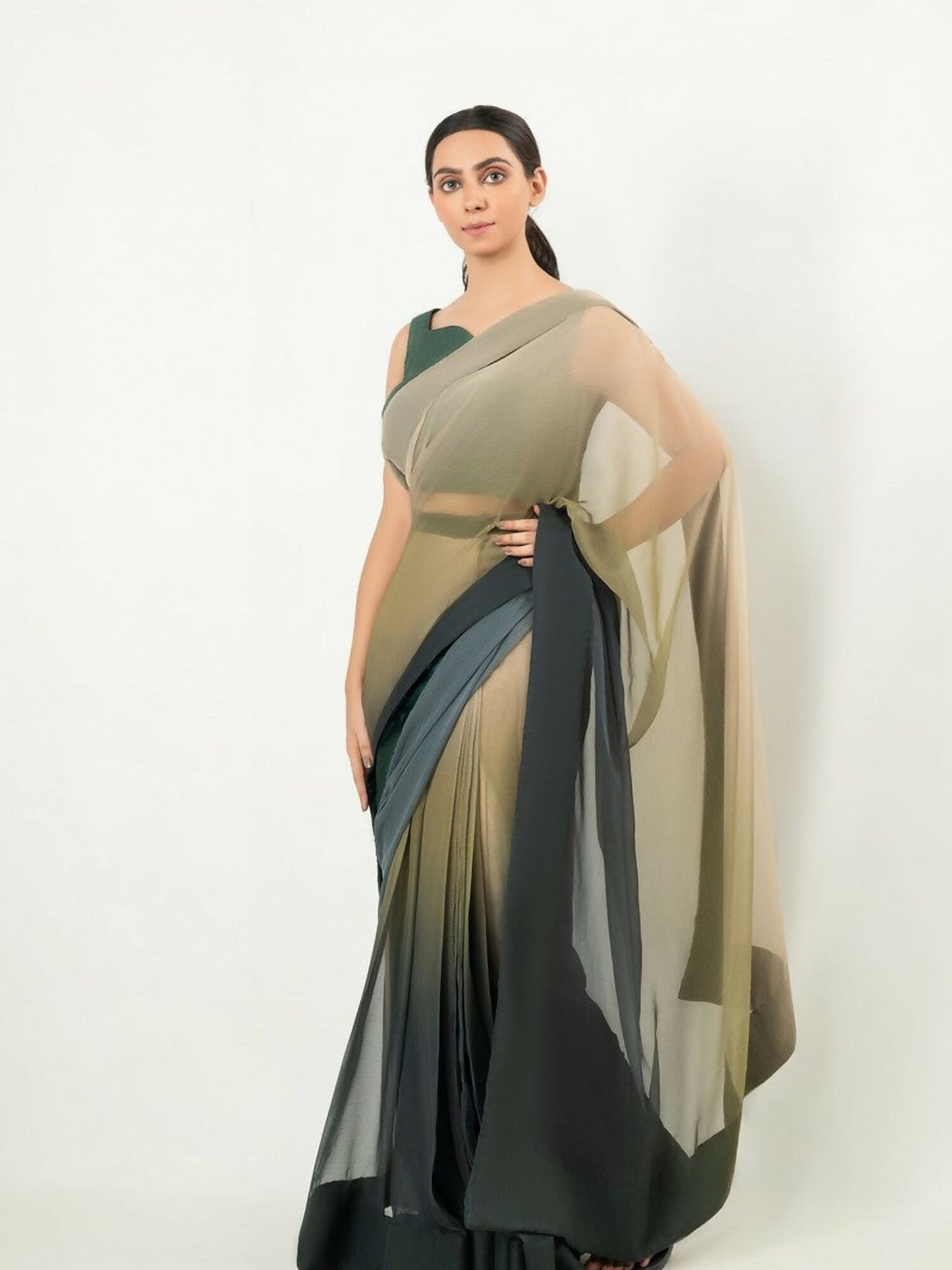 Imran Aftab Chiffon Printed Unstitched Saree-IASC 23