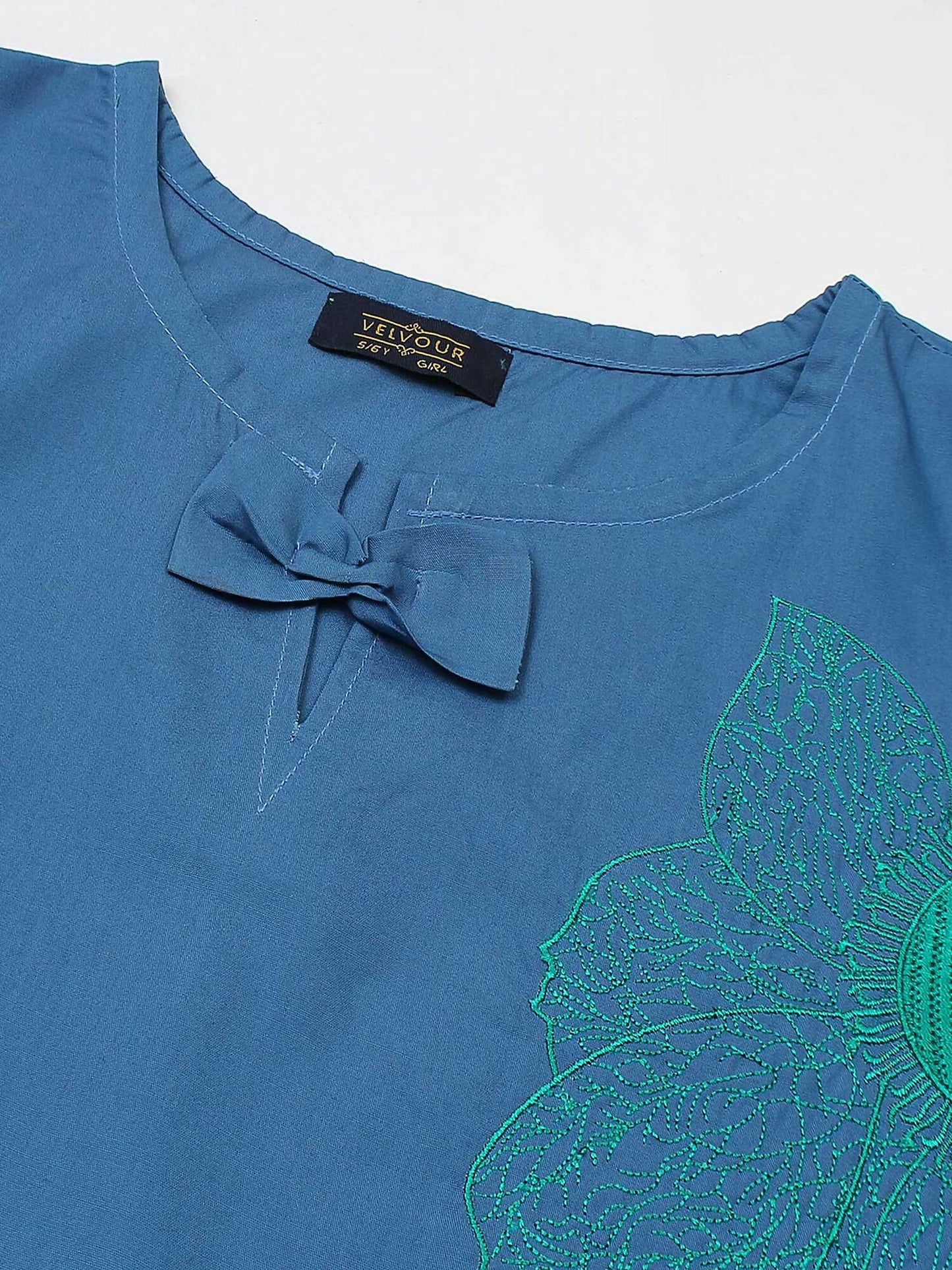 Velvour Girls Cotton Embroidered Stitched Kurti-VG98-B