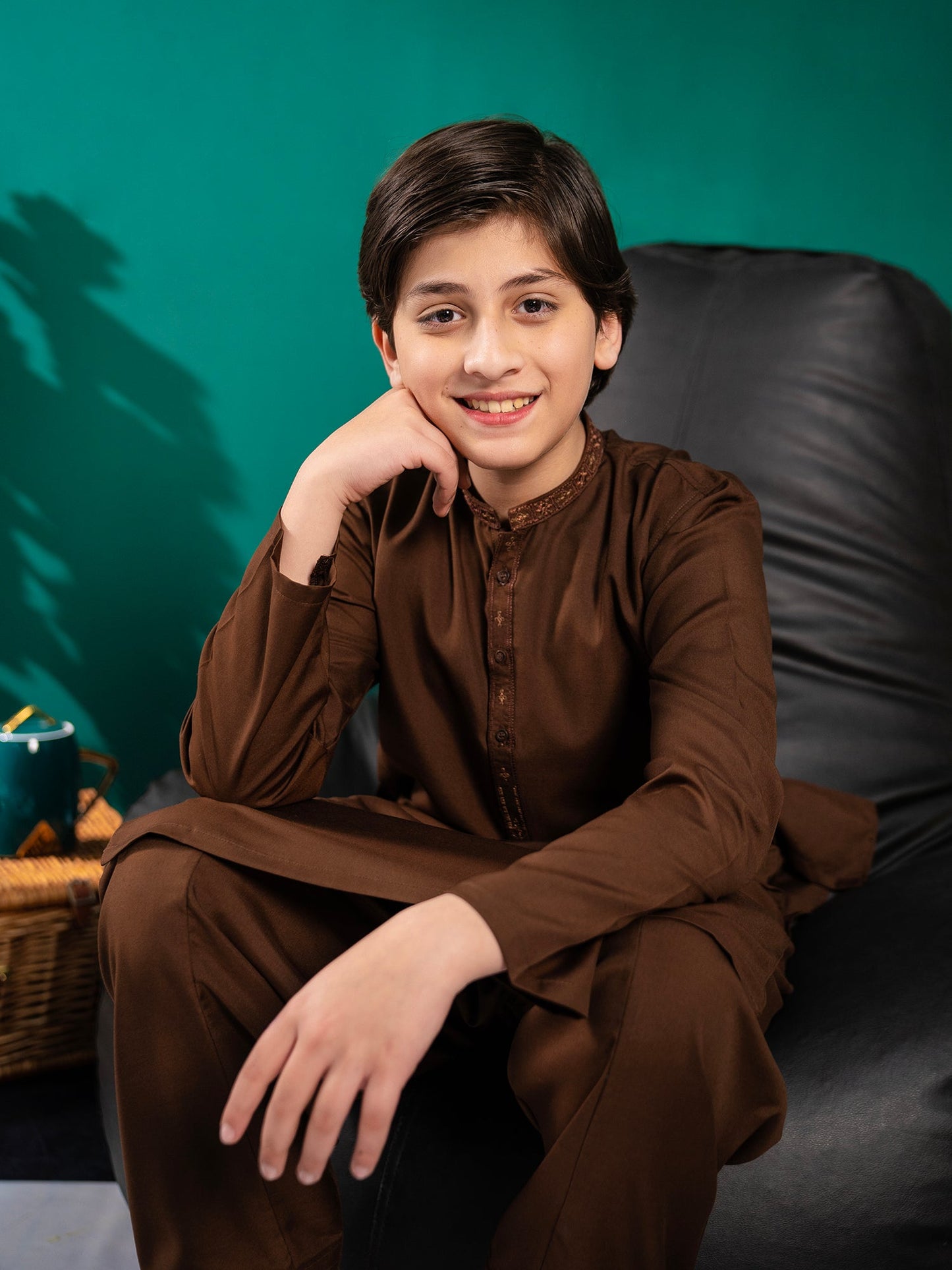 Velvour Boys Cotton Embroidered Stitched Shalwar Kameez-VB174-B