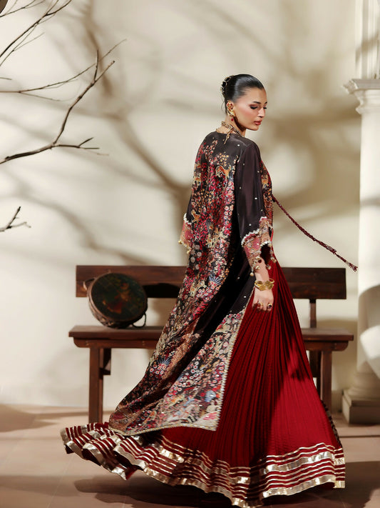 Shiza Hassan The Royal Affair Tusser Silk Embellished Pishwas-Eternal Empress