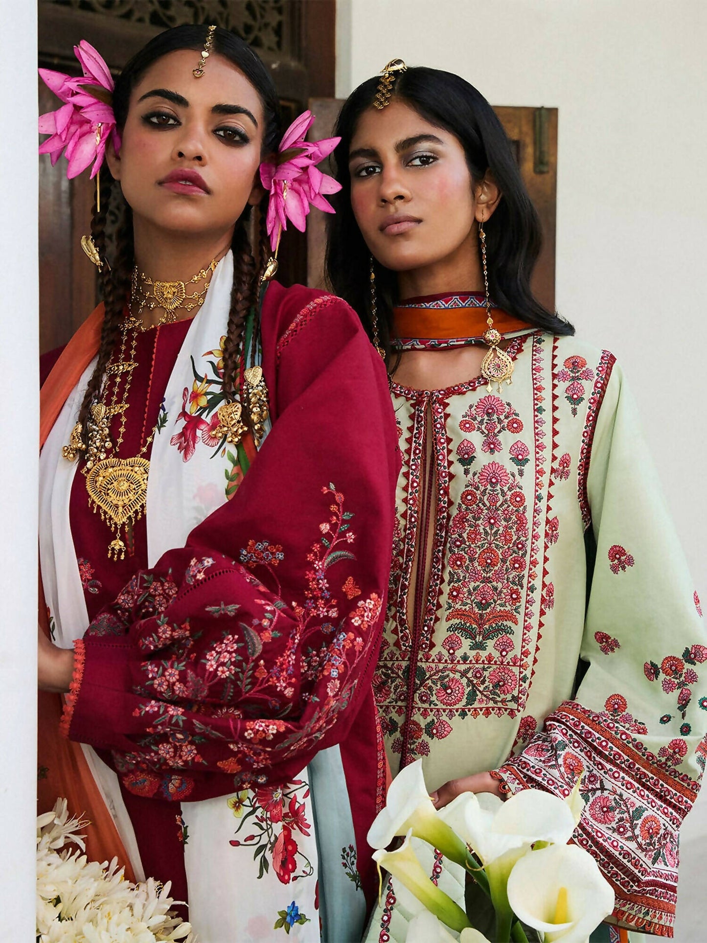 Jugnu by Hussain Rehar SS'25 Cotton Embroidered Unstitched 3-Piece Suit-Kunar