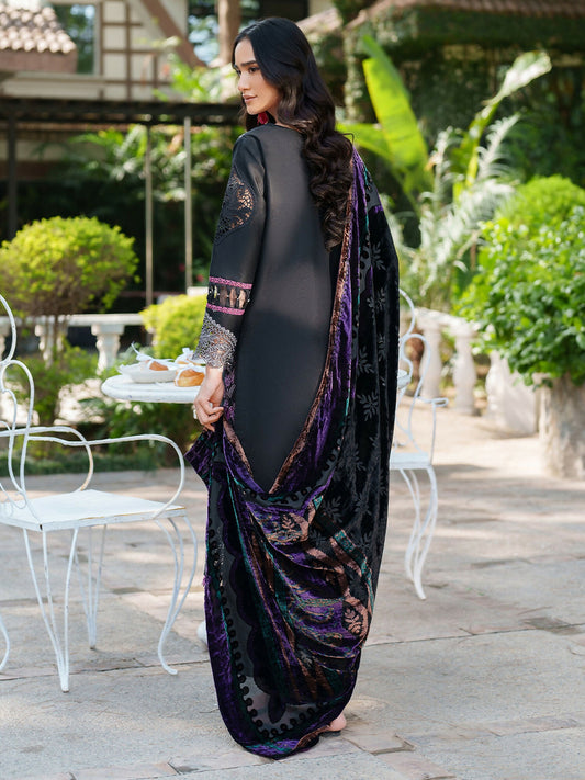 Parishay Panache Winter Corduroy Embroidered Stitched 3-Piece Suit-PNE-01