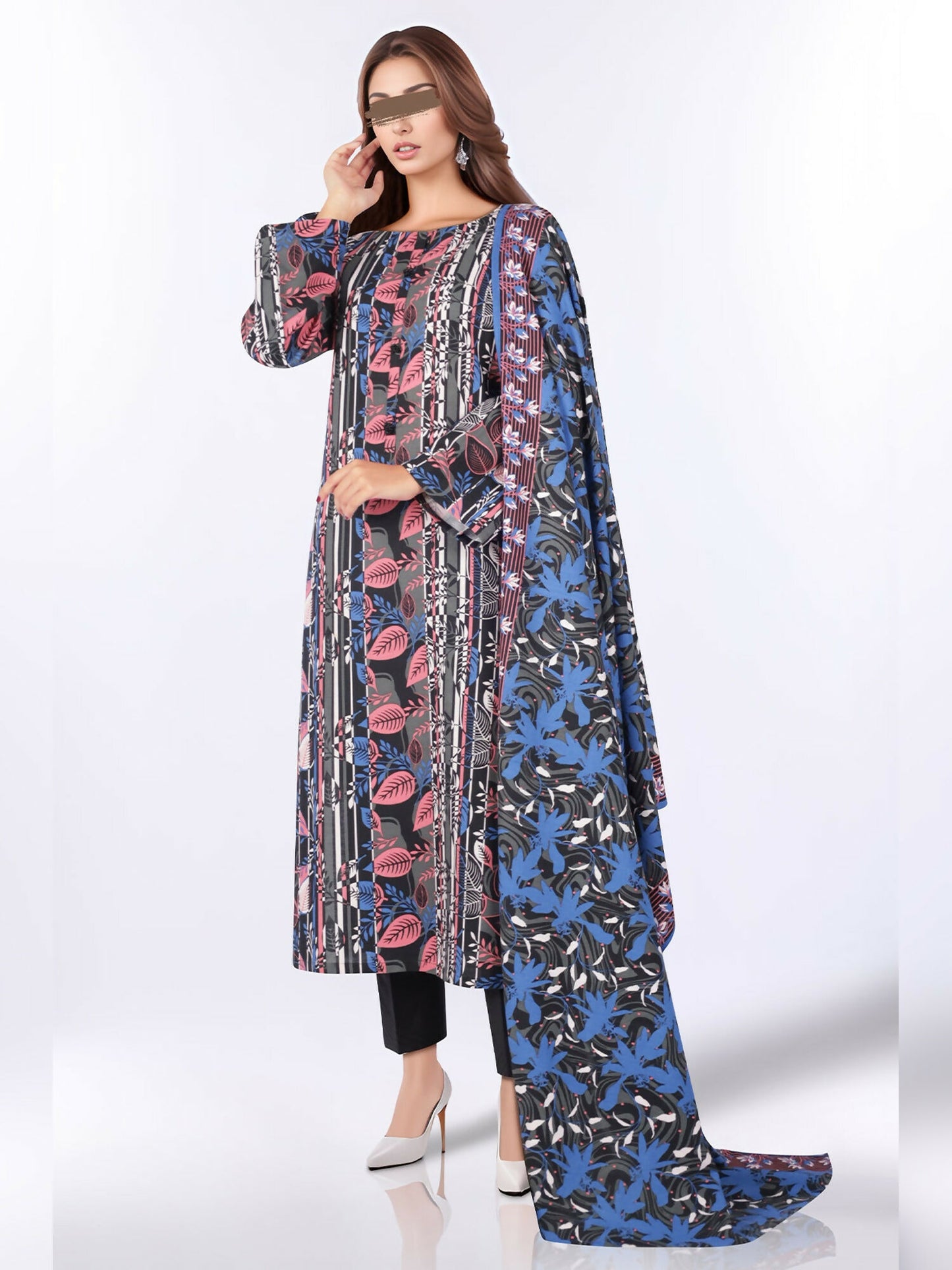 Saya Cotton Khaddar Printed Unstitched 3-Piece Suit-U04-24350-05B
