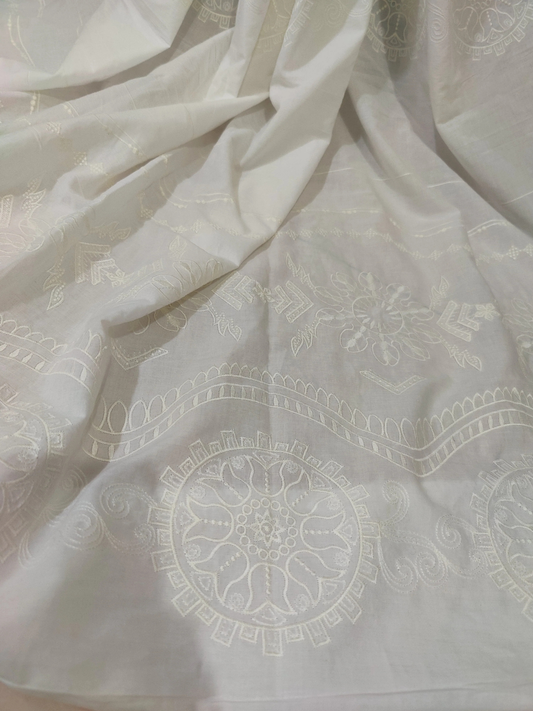 White Duas Boutique Lawn Embroidered Unstitched 3-Piece Suit-Pearl Whisper