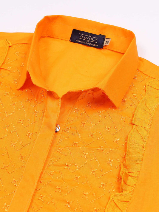 Velvour Girls Cotton Embroidered Co-Ord Set-VG150-A