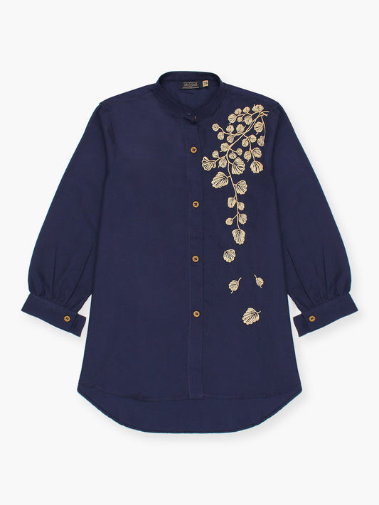 Velvour Girls Cotton Embroidered Stitched Tunic-VG120-B