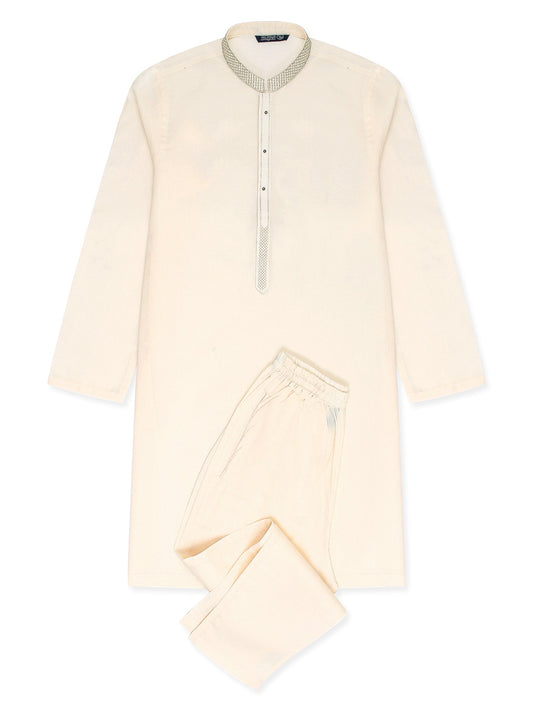 Velvour Boys Cotton Embroidered Stitched Kurta Trouser Suit-VB171-A