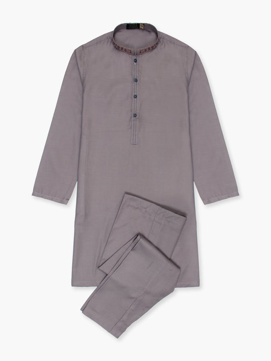 Velvour Boys Cotton Embroidered Stitched Kurta Shalwar Suit-VB201-D