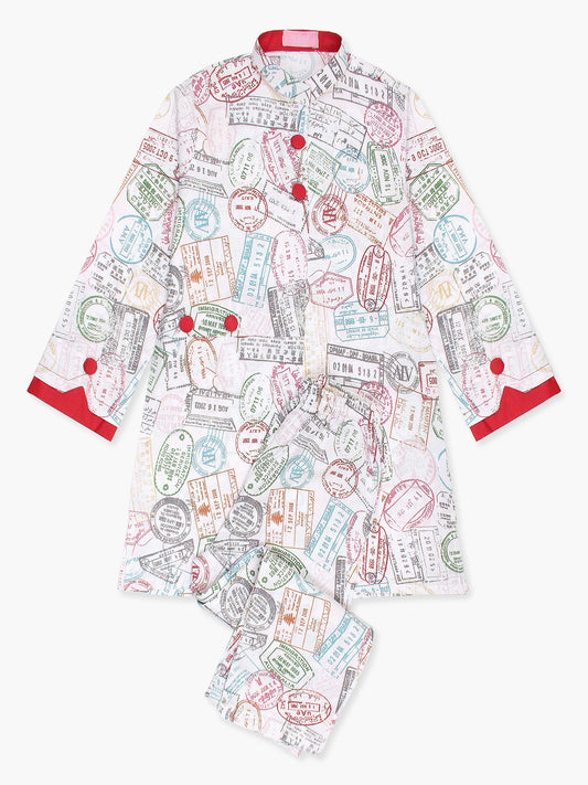 Velvour Girls Cotton Printed Stitched 2-Piece Suit- VG82-B