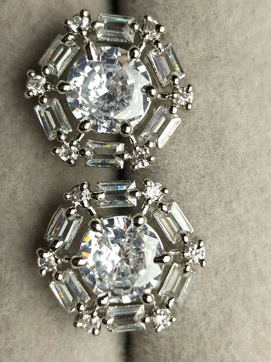 H&A Jewellery One Carat Silver Plated Stud Earrings