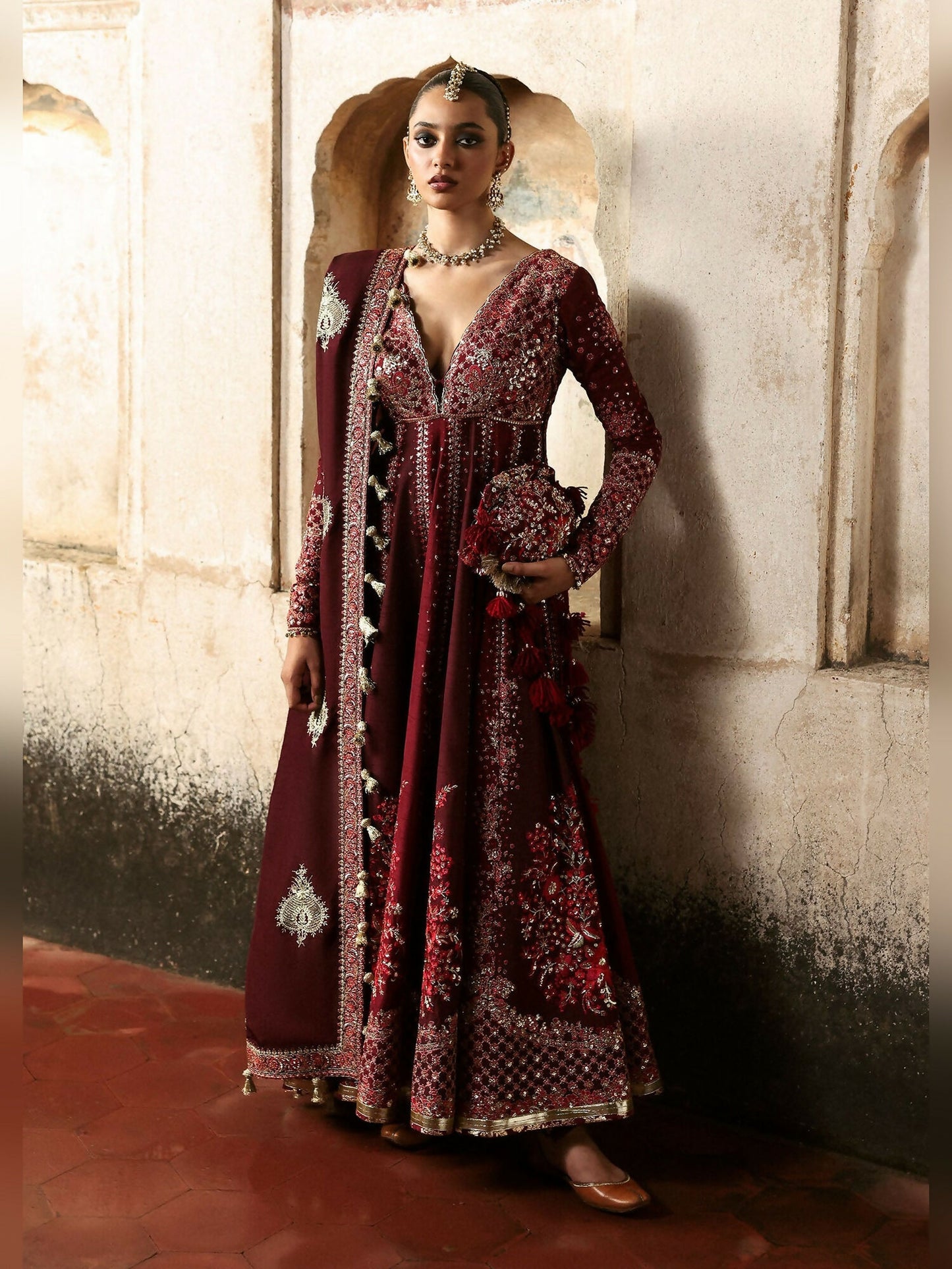 Hussain Rehar Massarat Festive Unstitched'25 Korean Raw Silk 3-Piece Suit-Gulnar