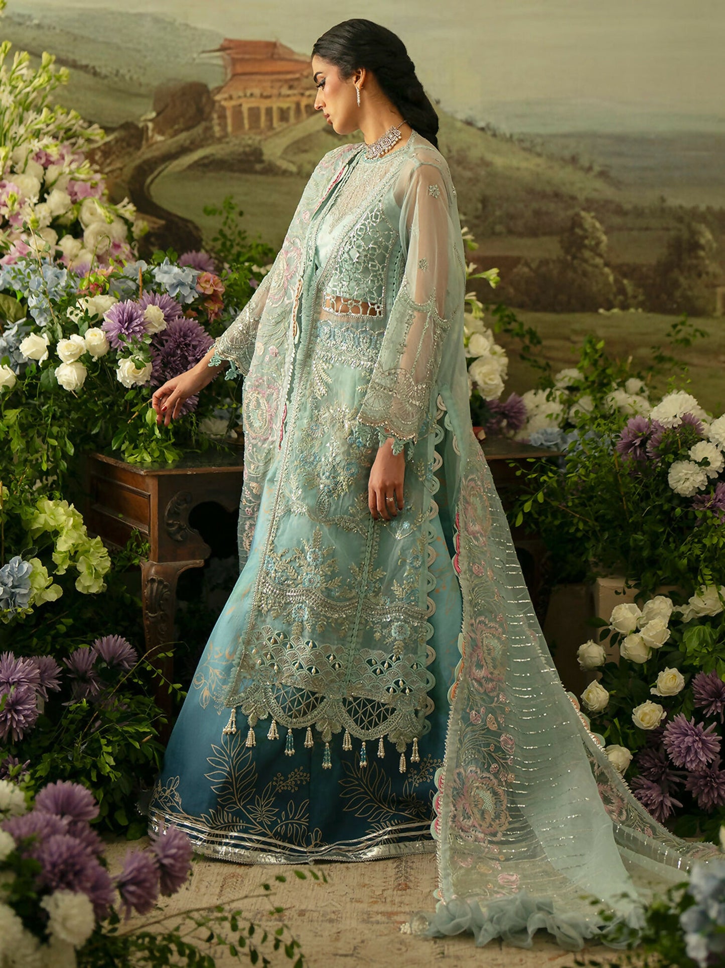 Parishay Ranibagh Luxury Formals Organza Embroidered Unstitched 3-Piece Suit-Aarzoo