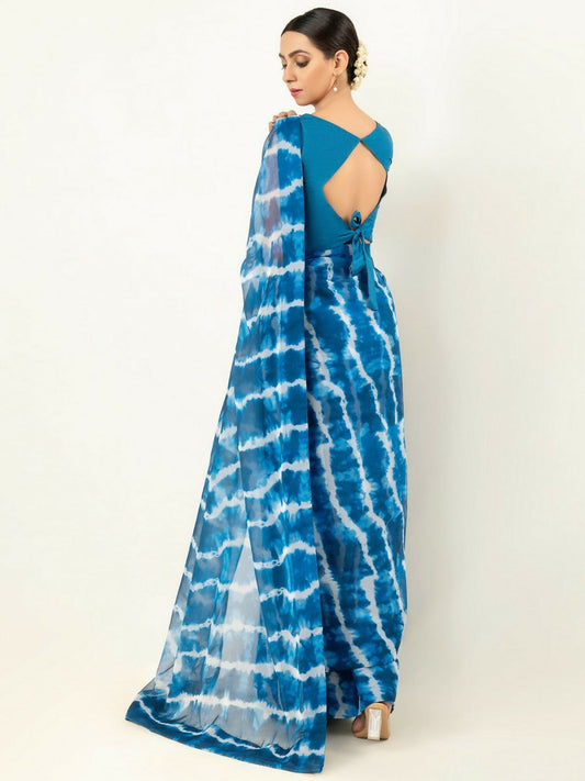 Imran Aftab Chiffon Printed Stitched Saree-IASC 07