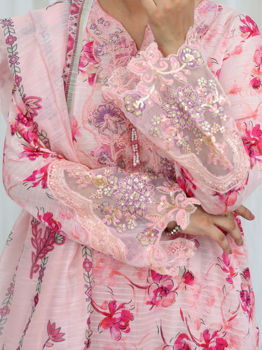 RB Pret & Couture Cotton Embroidered Stitched 3-Piece Suit-17