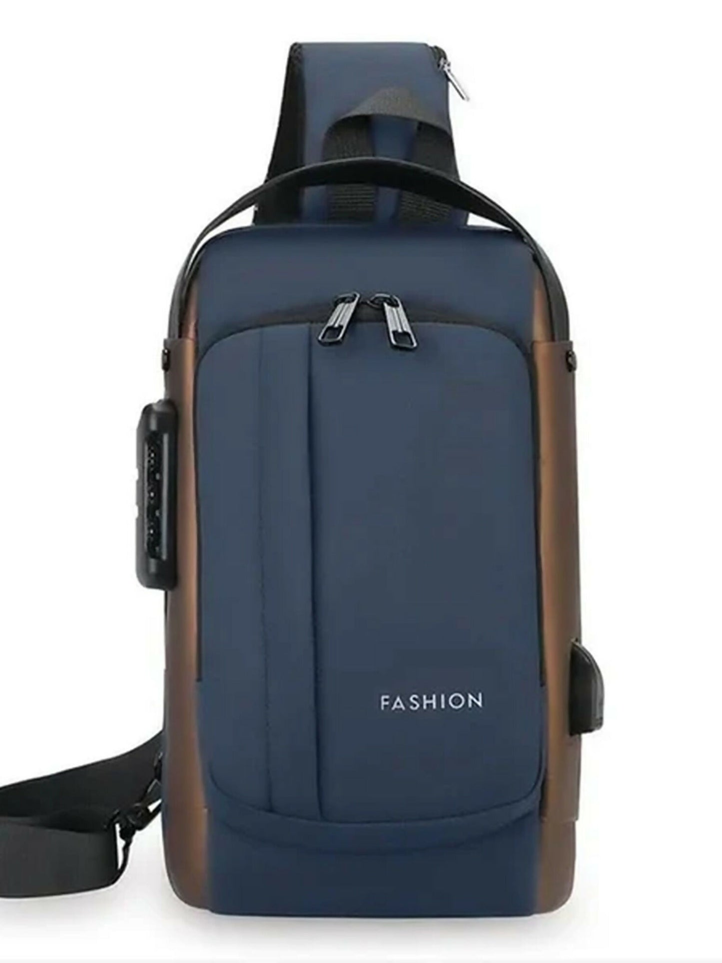 Funky's Plain Smart Usb Charging Large Storage Shoulder Bag-14691