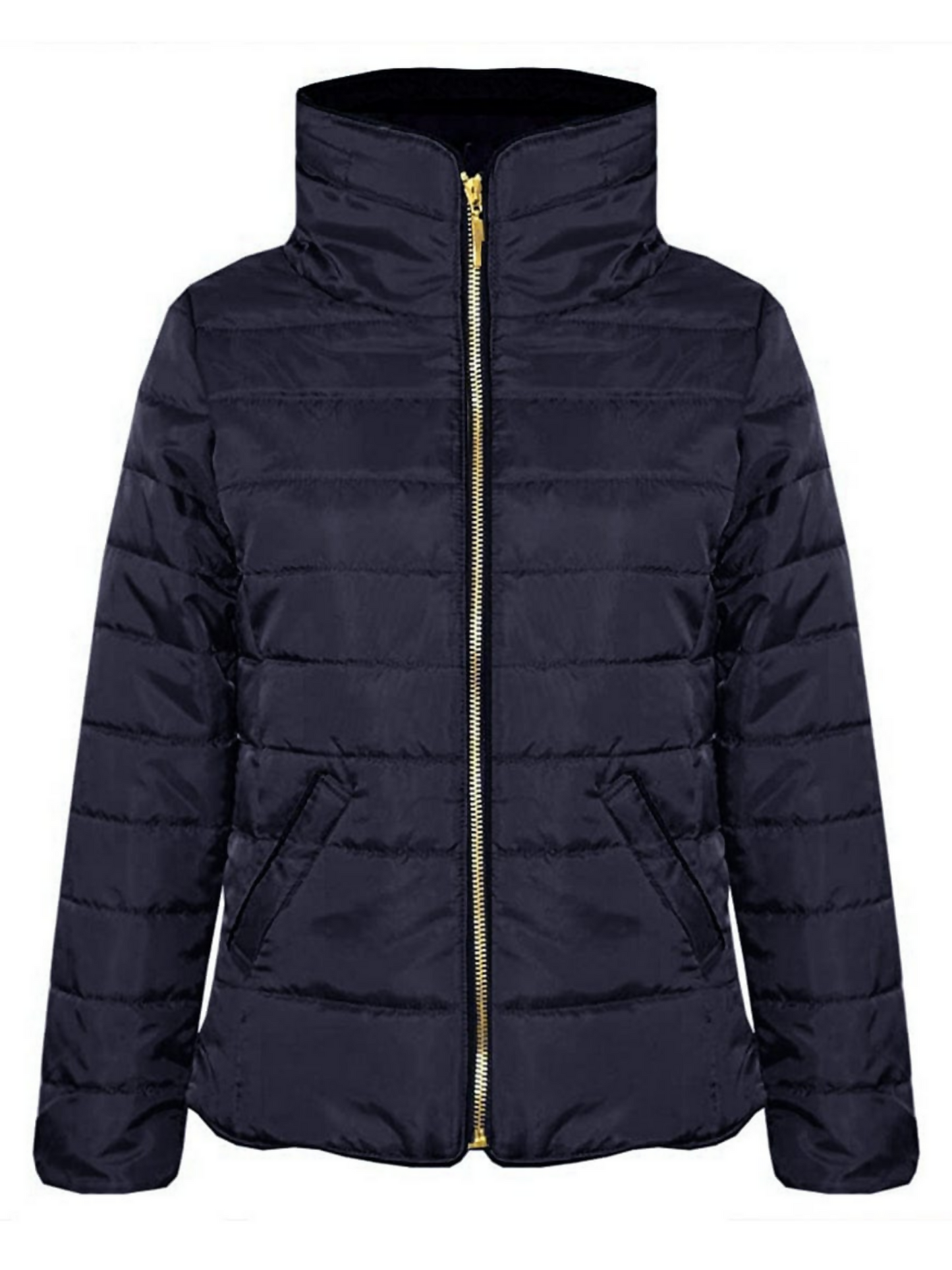 Funky plain stardust puffer jacket-13073