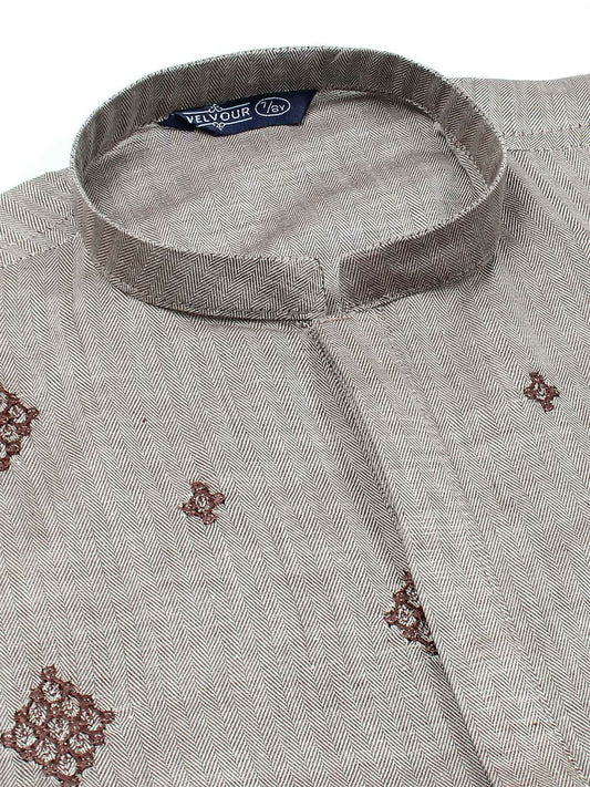 Velvour Boys Cotton Embroidered Stitched Kurta-VB196-K