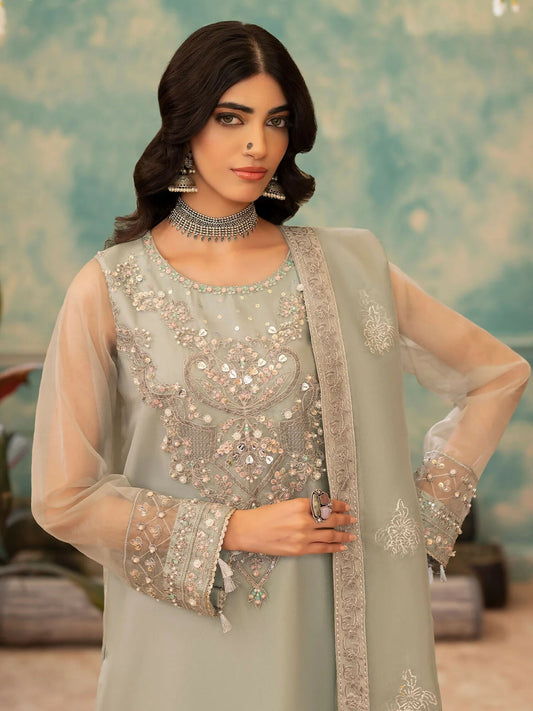 Shurooq Kanpur 1912 Organza Embellished Stitched 3-Piece Suit-Chandni Chowk