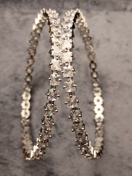 H&A Jewellery One Carat Silver Plated Bangles