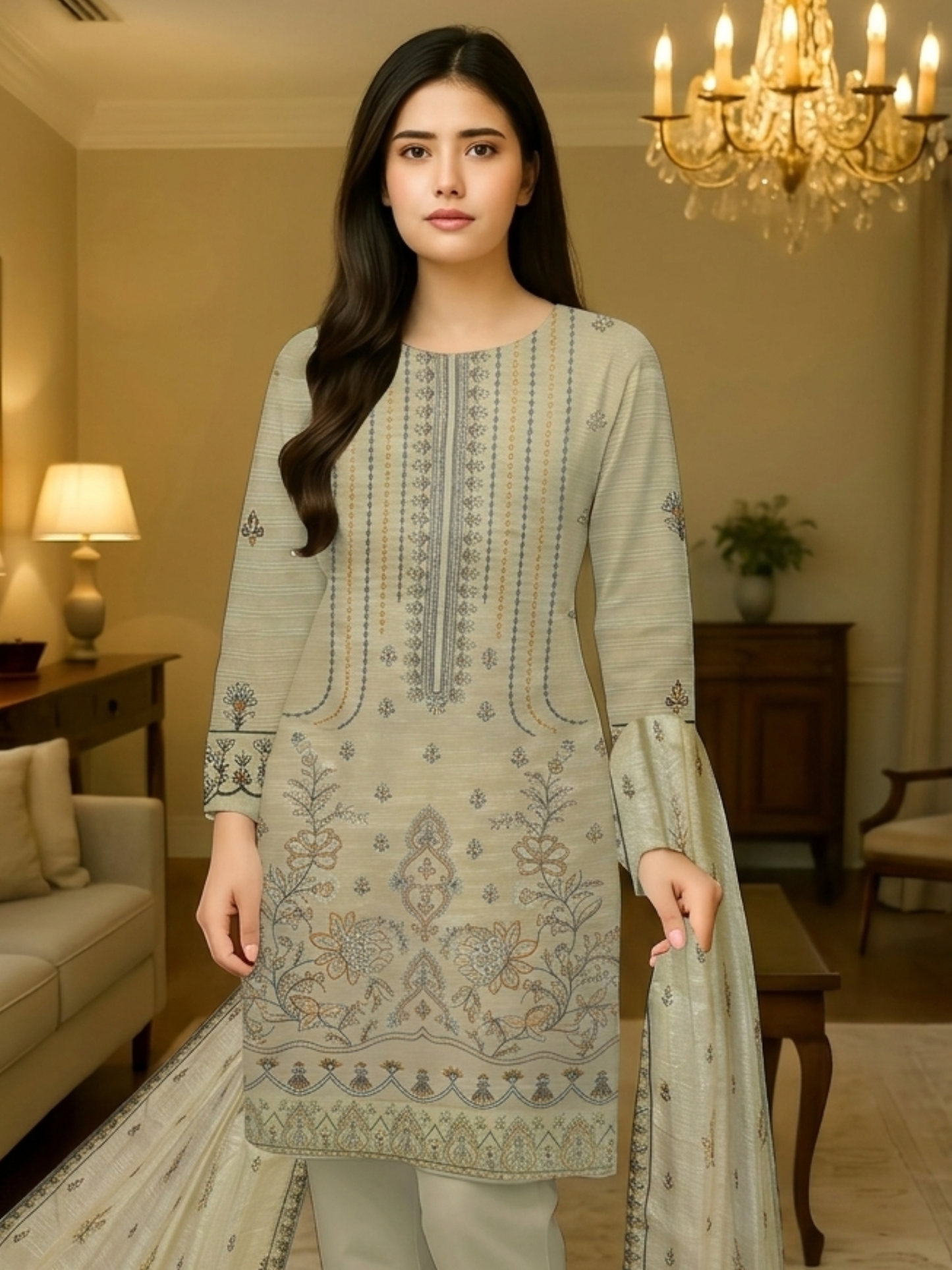 Bin Shaukat R Shine Vol 15 Bana Dora Lawn Embroidered Unstitched 3-Piece Suit