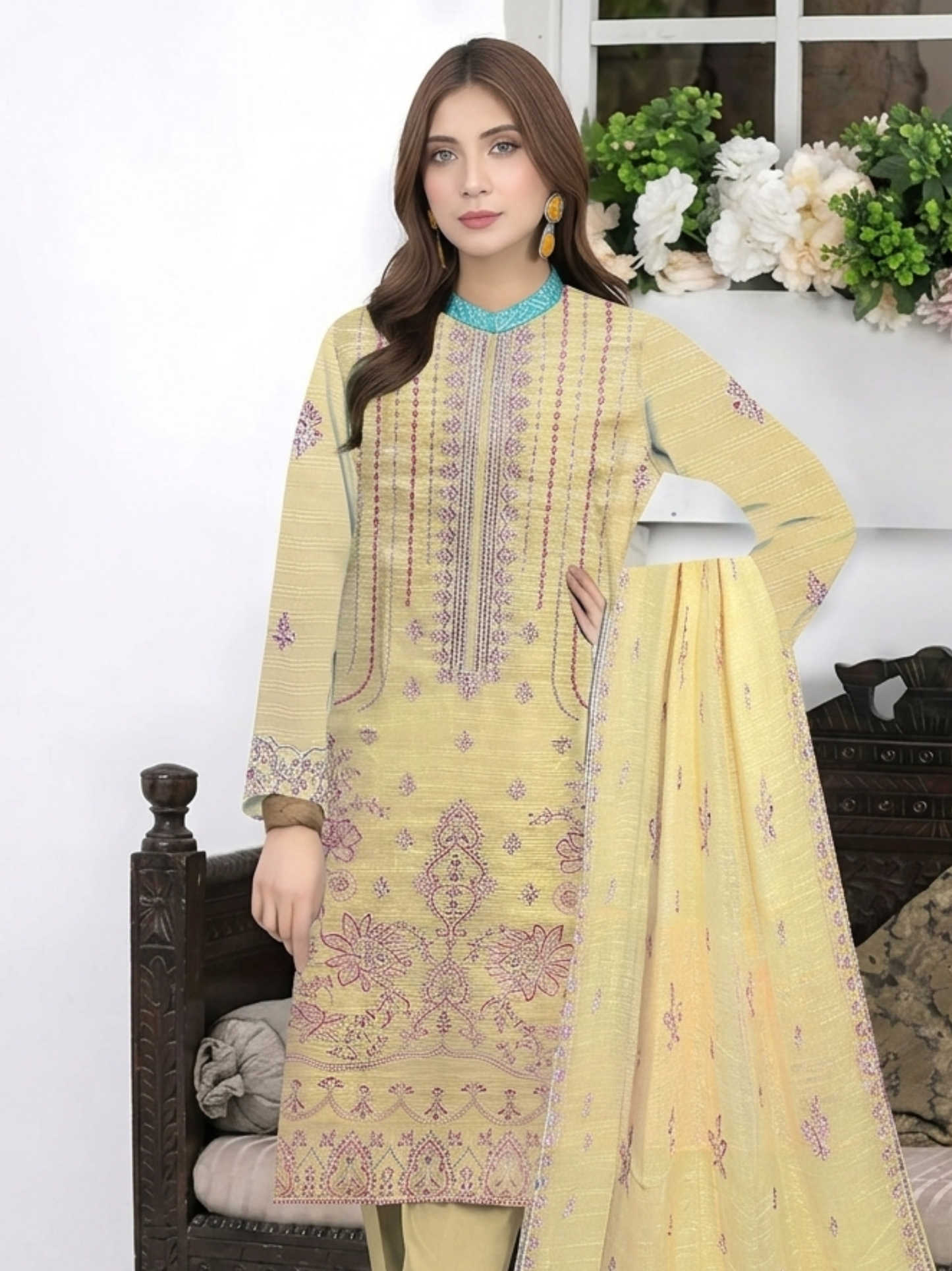 Bin Shaukat R Shine Vol 15 Bana Dora Lawn Embroidered Unstitched 3-Piece Suit