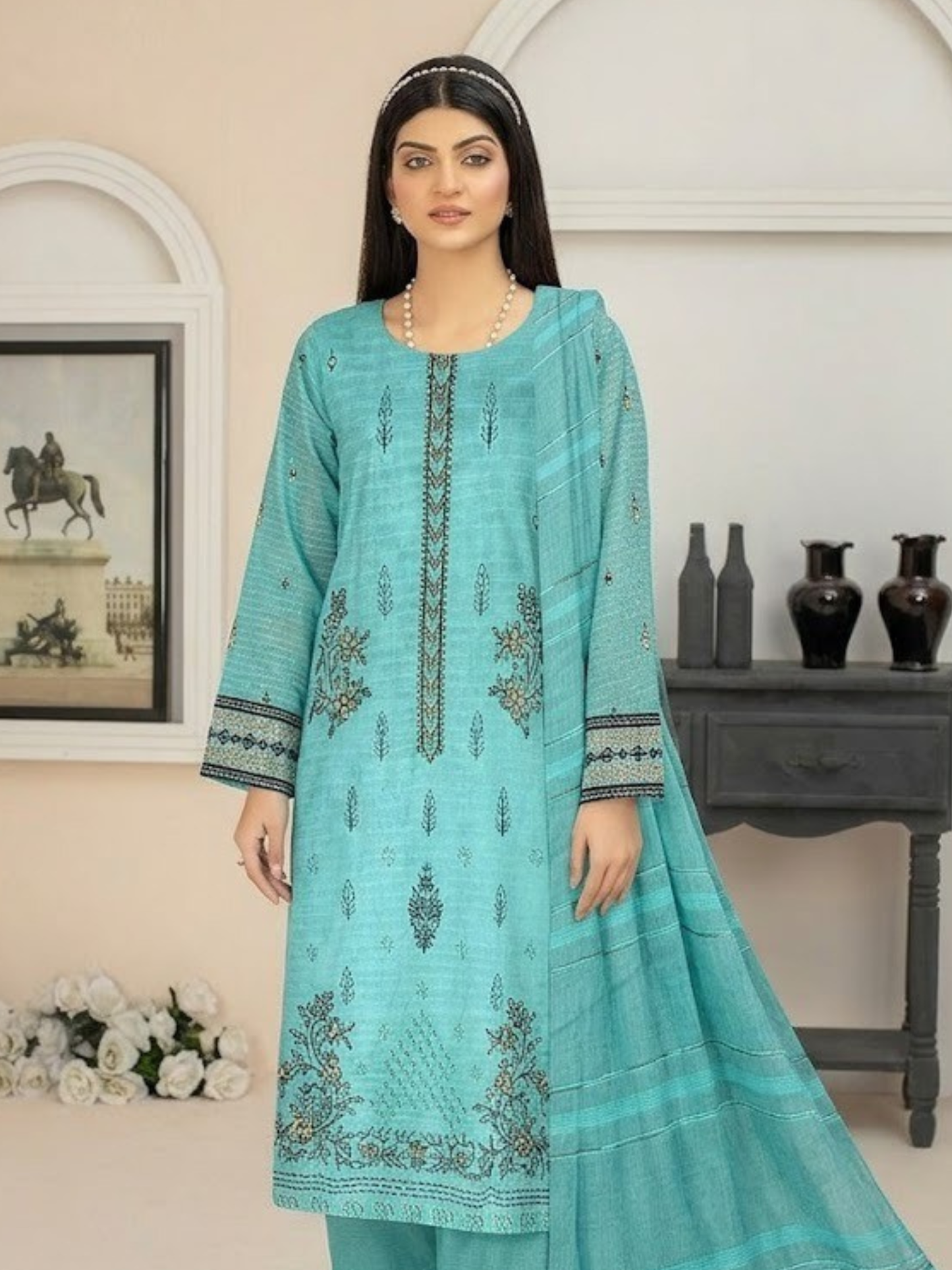 Bin Shaukat Noor e Chashm Vol 04 Lawn Embroidered Unstitched 3-Piece Suit-NRC-D05