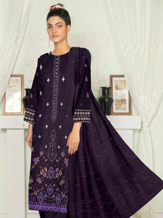 Bin Shaukat Noor e Chashm Vol 04 Lawn Embroidered Unstitched 3-Piece Suit-NRC-D06
