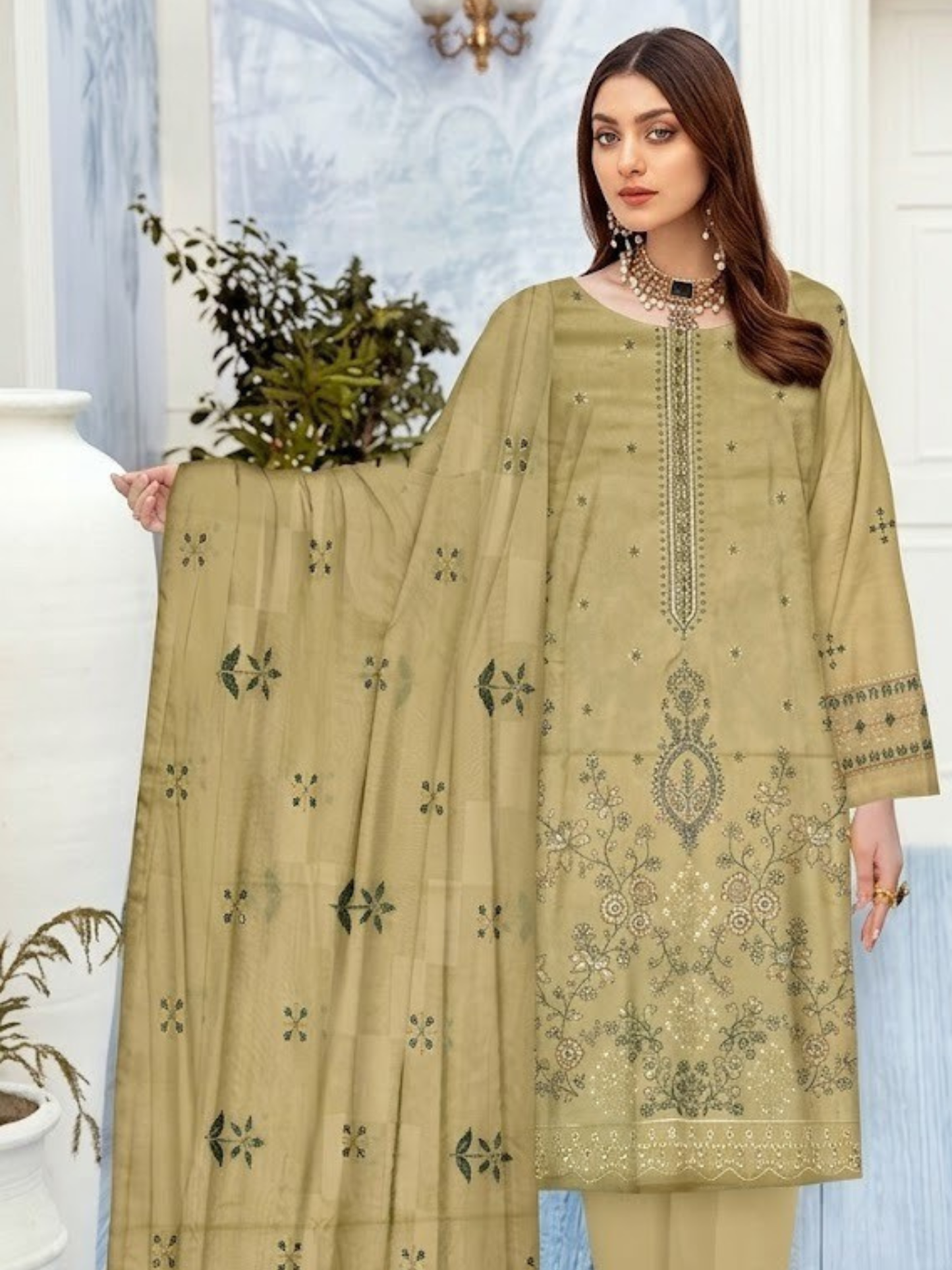 Bin Shaukat Noor e Chashm Vol 07 Lawn Embroidered Unstitched 3-Piece Suit-BGS-PMRS-D05