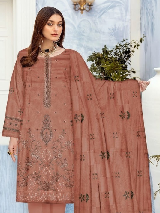 Bin Shaukat Noor e Chashm Vol 07 Lawn Embroidered Unstitched 3-Piece Suit-BGS-PMRS-D01