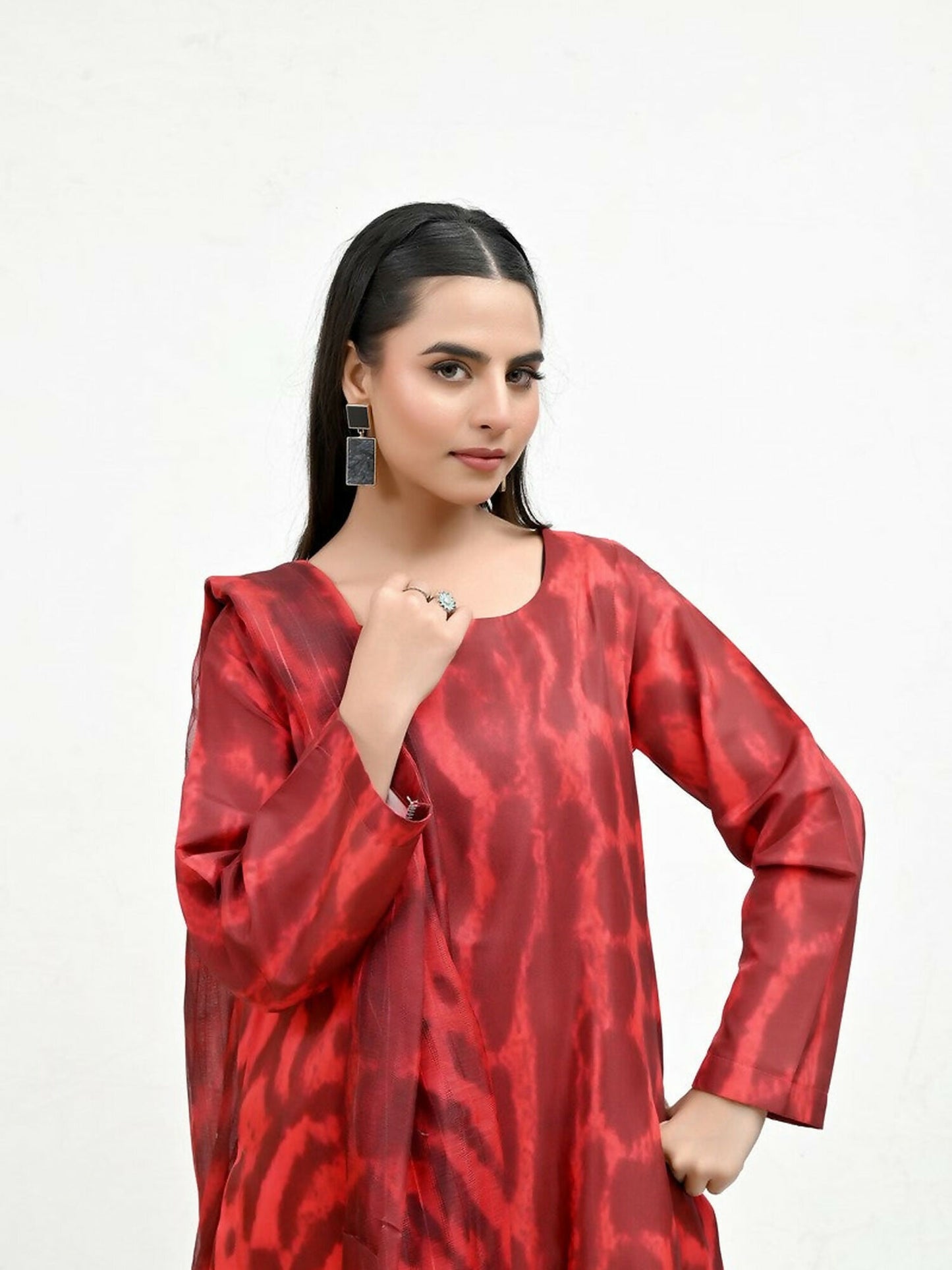 Imran Aftab Valentine's Day Raw Silk Printed Unstitched 3-Piece Suit-IAVD 04