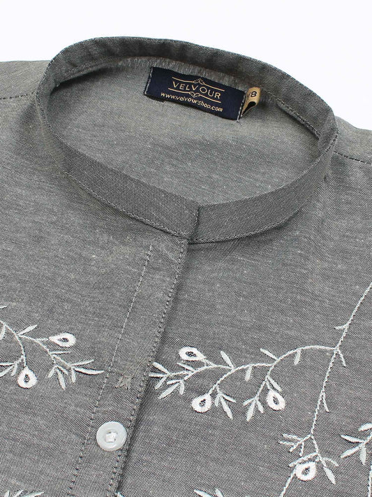 Velvour Girls Cotton Embroidered Co-Ord Set-VG169-A