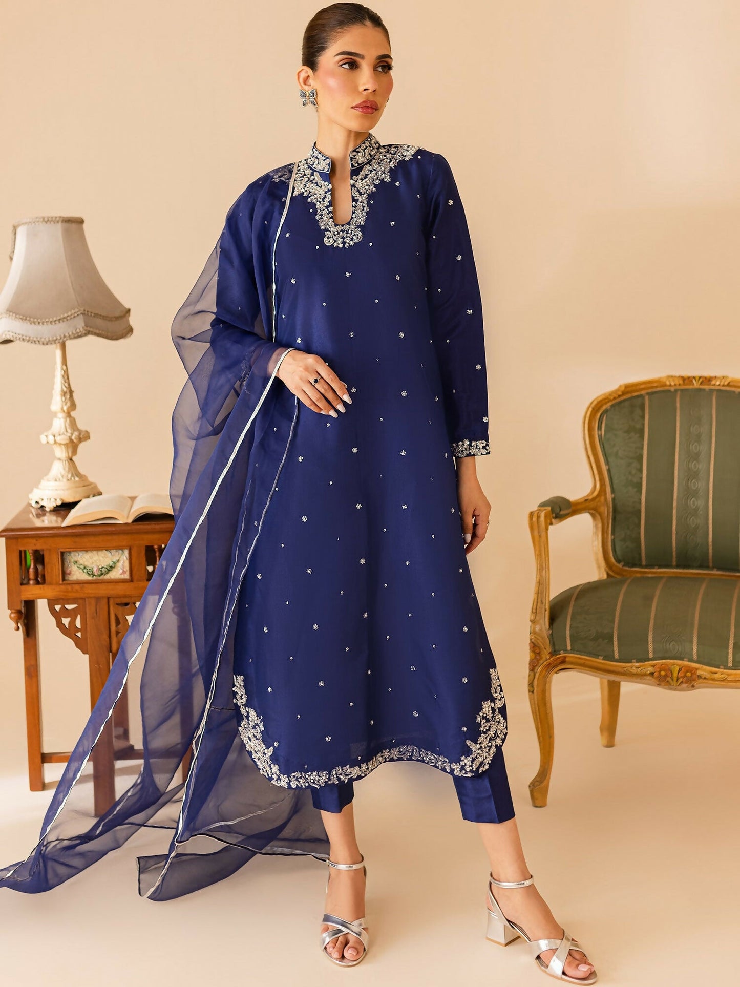 Allure By IH Luxury Pret Raw Silk Embellished Stitched 3-Piece Suit-Eliza