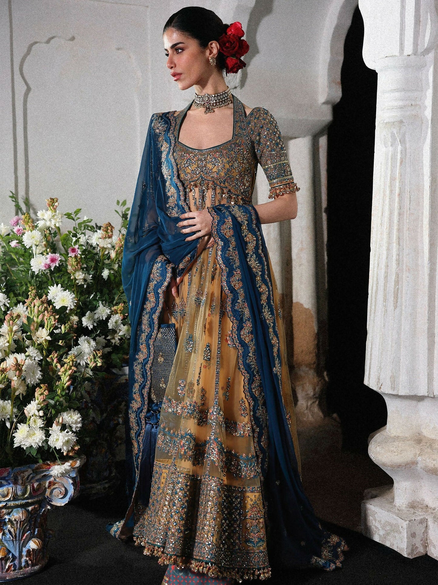 Hussain Rehar Festive Unstitched'26 Net Embroidered 3-Piece Suit-Man Jogi