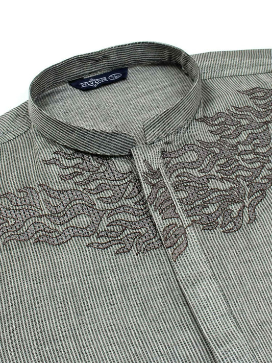 Velvour Boys Cotton Embroidered Stitched Kurta-VB202-C