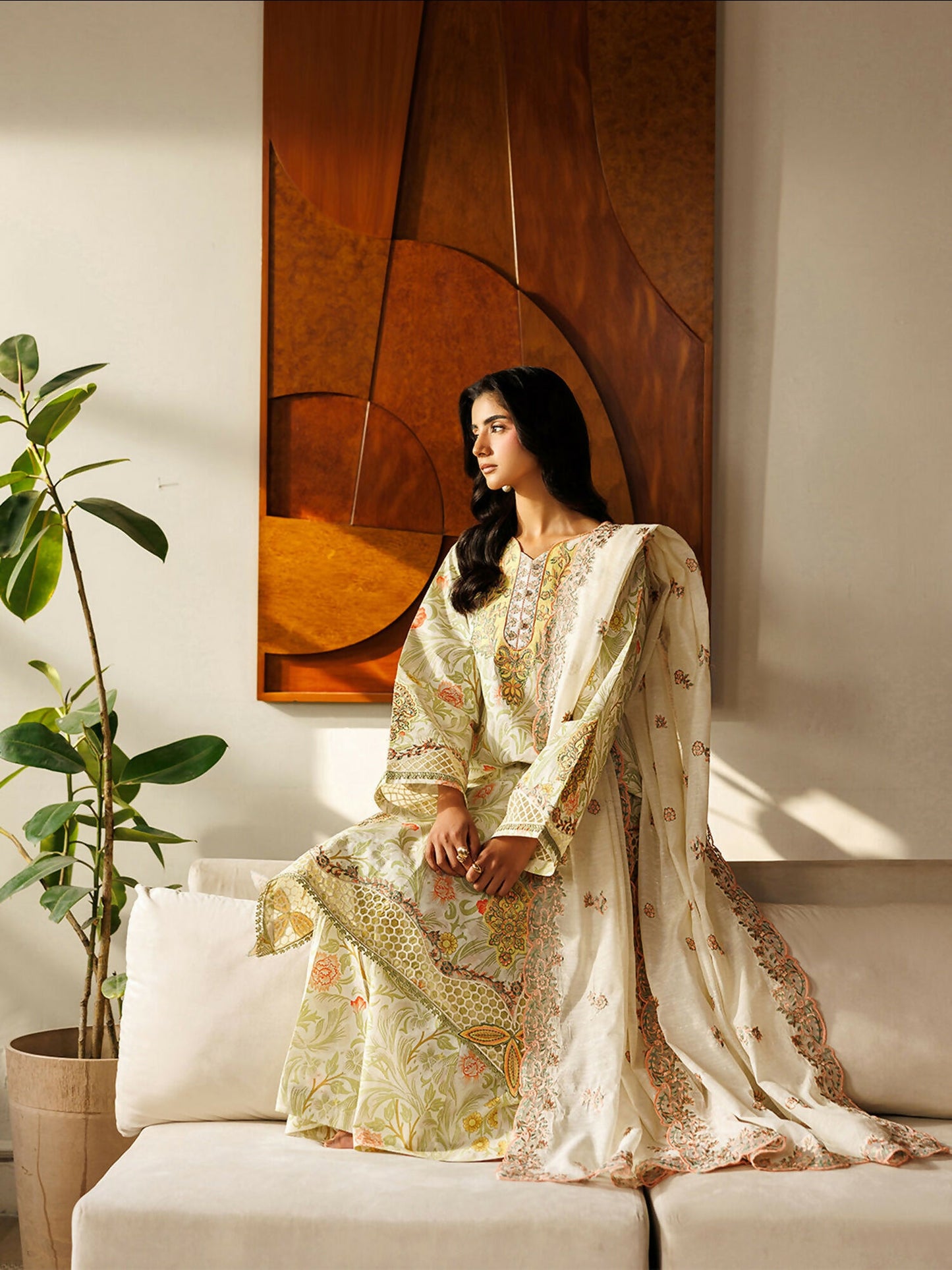 Mahnur Leila Lawn'26 Embroidered Stitched 3-Piece Suit-L-11