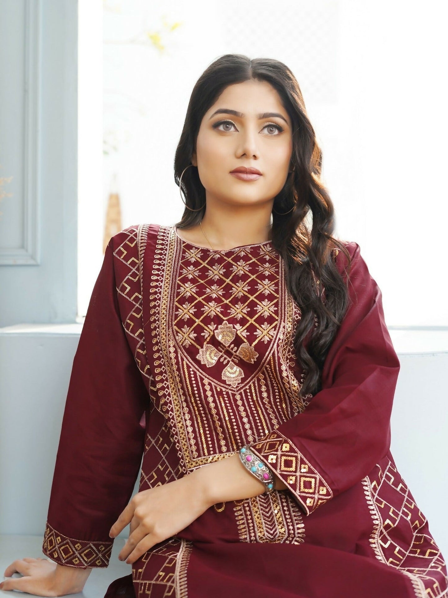 Stylish Collection Aaraish Cotton Embroidered Stitched 2-Piece Suit-Swera