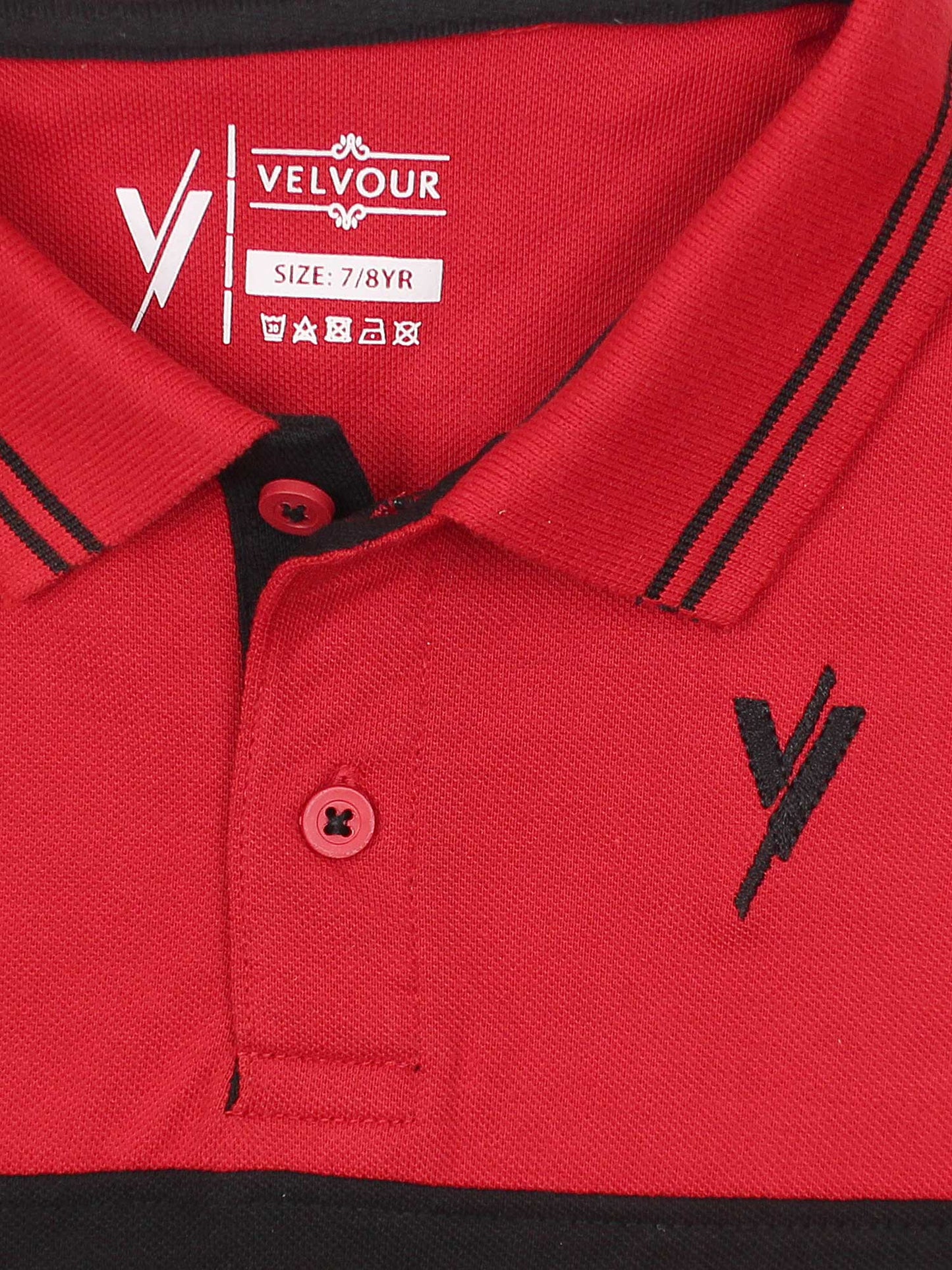 Velvour Boys Pique Tipping Collar Polo Shirt-VP14-B