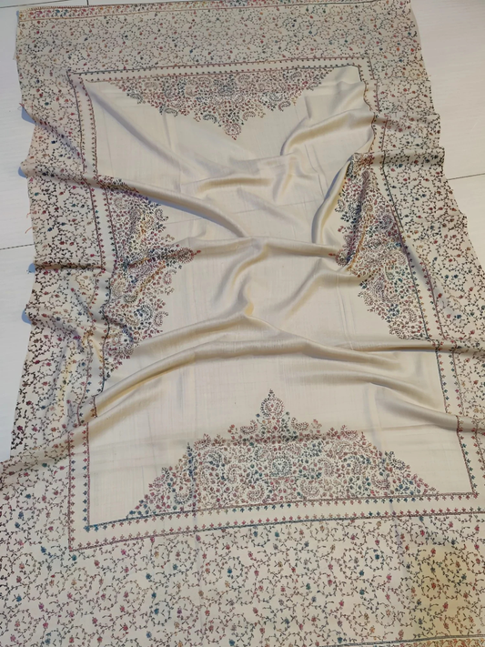Beige Duas Boutique Pashmina Needlework Shawl-Style 4