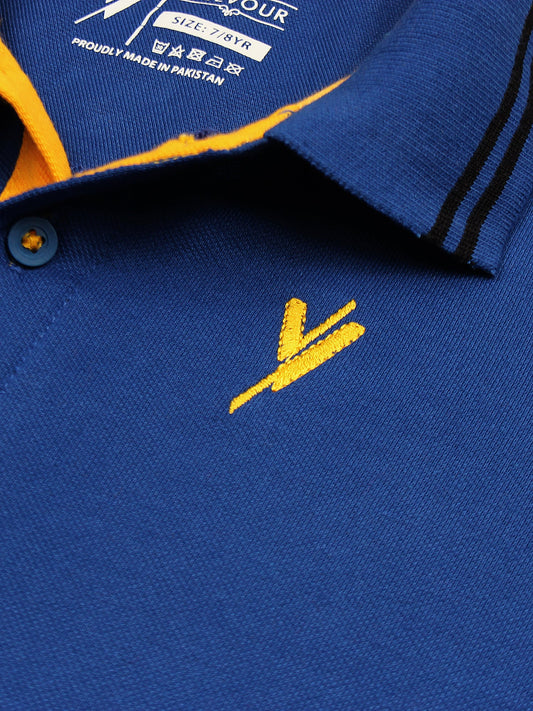 Velvour Boys Pique Tipping Collar Polo Shirt-VP11-C